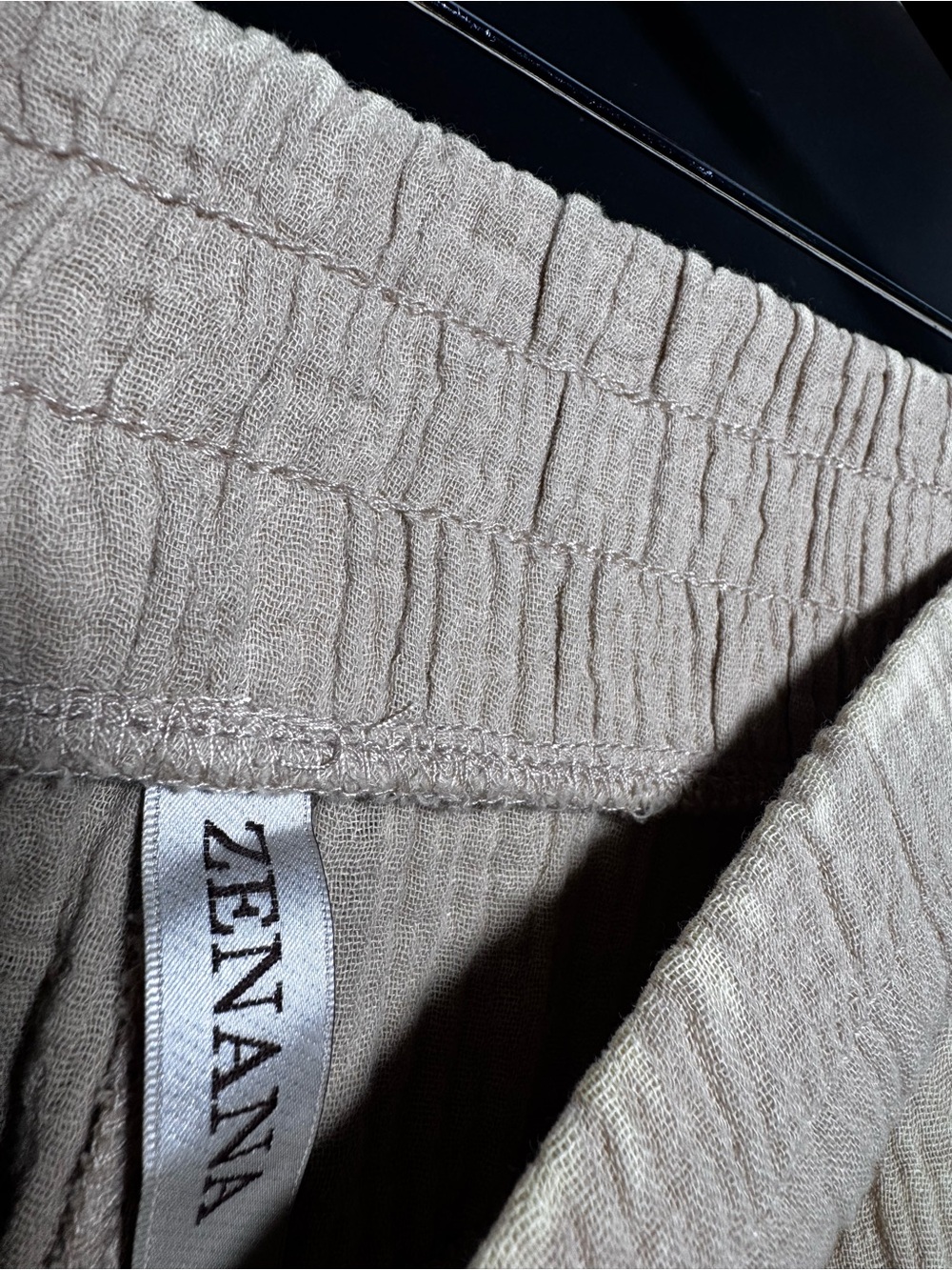 Zenana Outfitters Beige Wide-Leg Gauze Pants - Picture 4 of 6